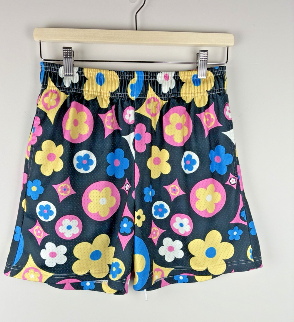 Bravest Studios Floral Mesh Basketball Shorts Black Pink Blue Men’s S Retro Y2K